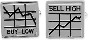 Stock Market Buy Low Sell High Financial Consultant Investment Banking Cufflinks