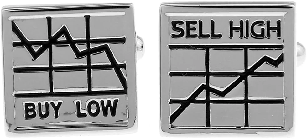 Stock Market Buy Low Sell High Financial Consultant Investment Banking Cufflinks