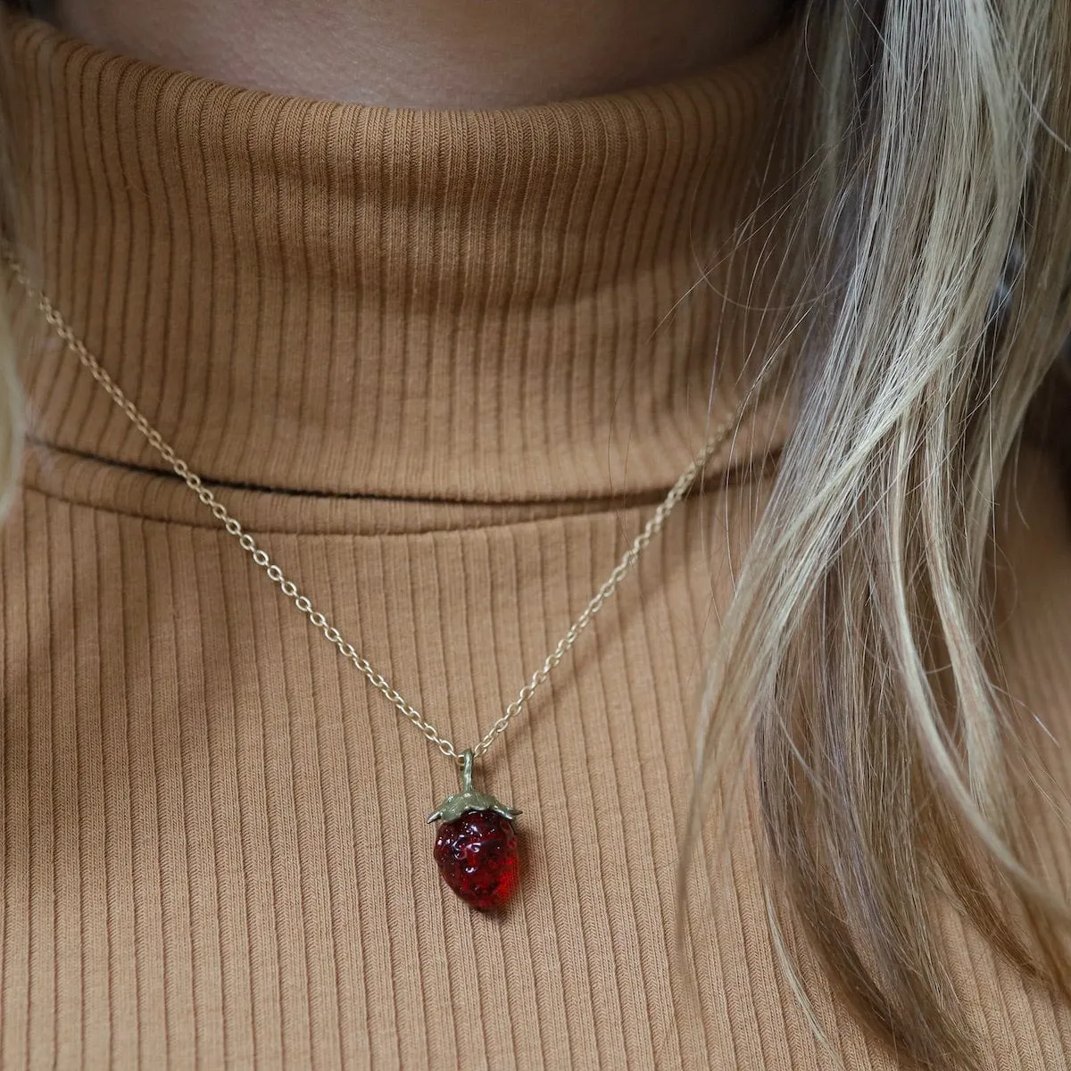 Strawberry Pendant Necklace