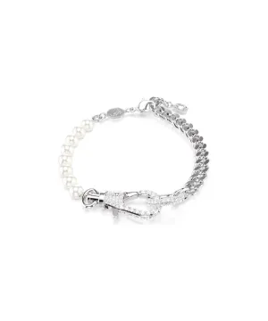 SWAROVSKI DEXTERA BRACELET, PAVE,CRYSTAL PEARL,WHITE,RHODIUM PLATED