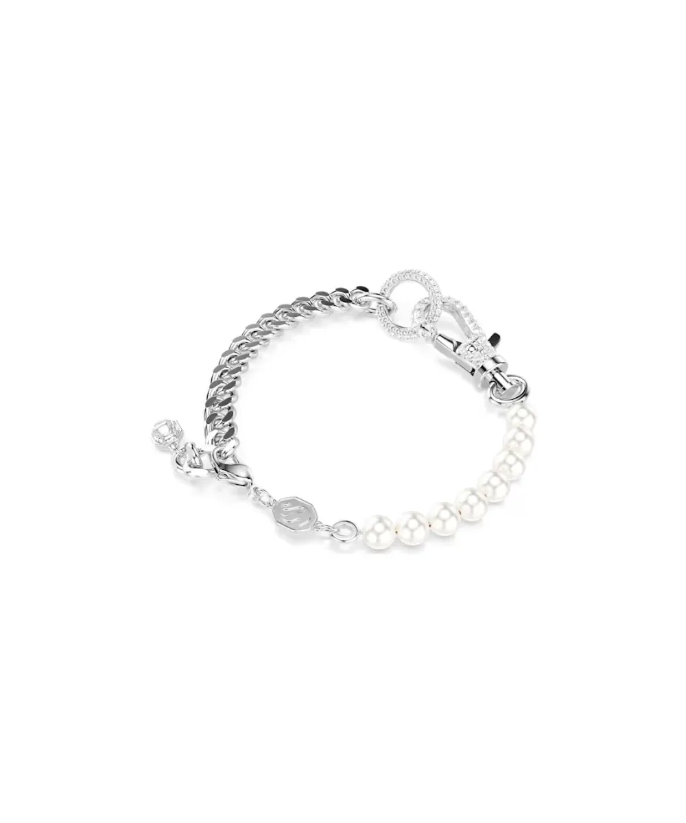 SWAROVSKI DEXTERA BRACELET, PAVE,CRYSTAL PEARL,WHITE,RHODIUM PLATED