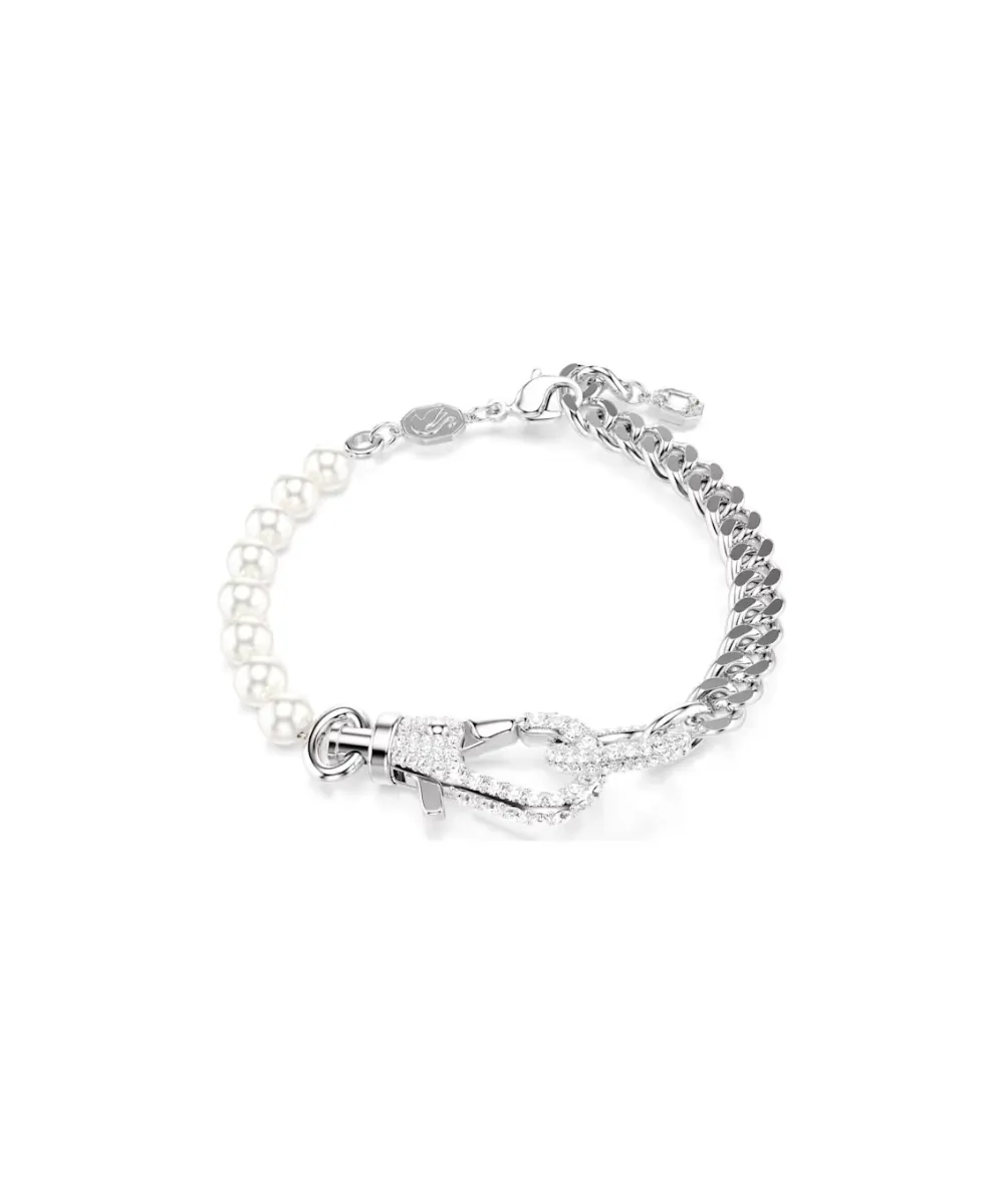 SWAROVSKI DEXTERA BRACELET, PAVE,CRYSTAL PEARL,WHITE,RHODIUM PLATED