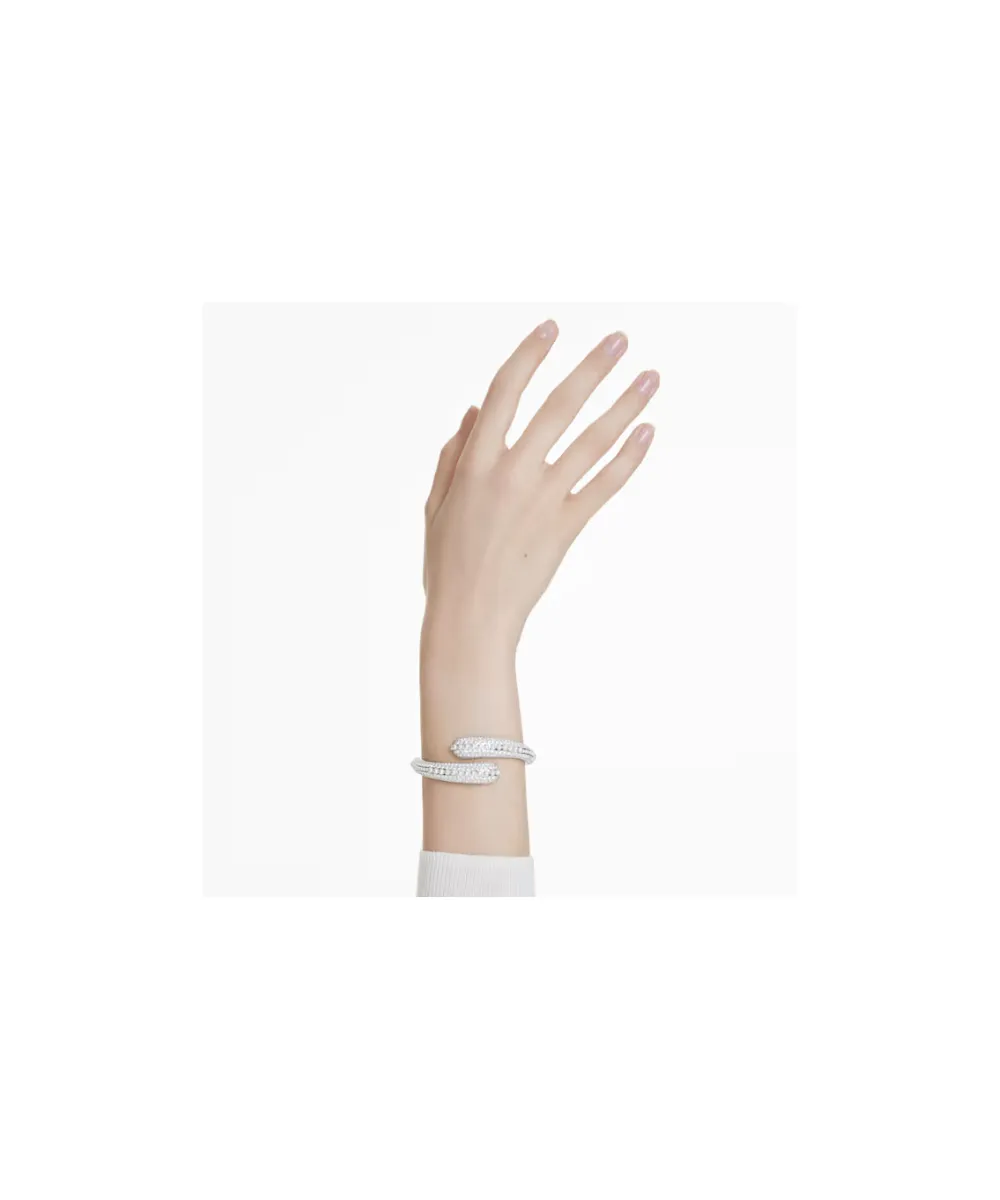 SWAROVSKI SUBLIMA CUFF, CRYSTAL PEARL, ROUND CUT, WHITE,RHODIUM PLATED