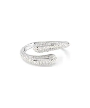 SWAROVSKI SUBLIMA CUFF, CRYSTAL PEARL, ROUND CUT, WHITE,RHODIUM PLATED