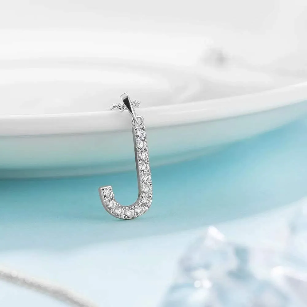 Tarsus Initial Cubic Zirconia Necklace Jewelry Gifts for Women Adjustable Chain 18"   2"