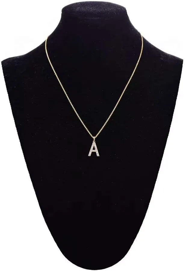 Tarsus Initial Cubic Zirconia Necklace Jewelry Gifts for Women Adjustable Chain 18"   2"