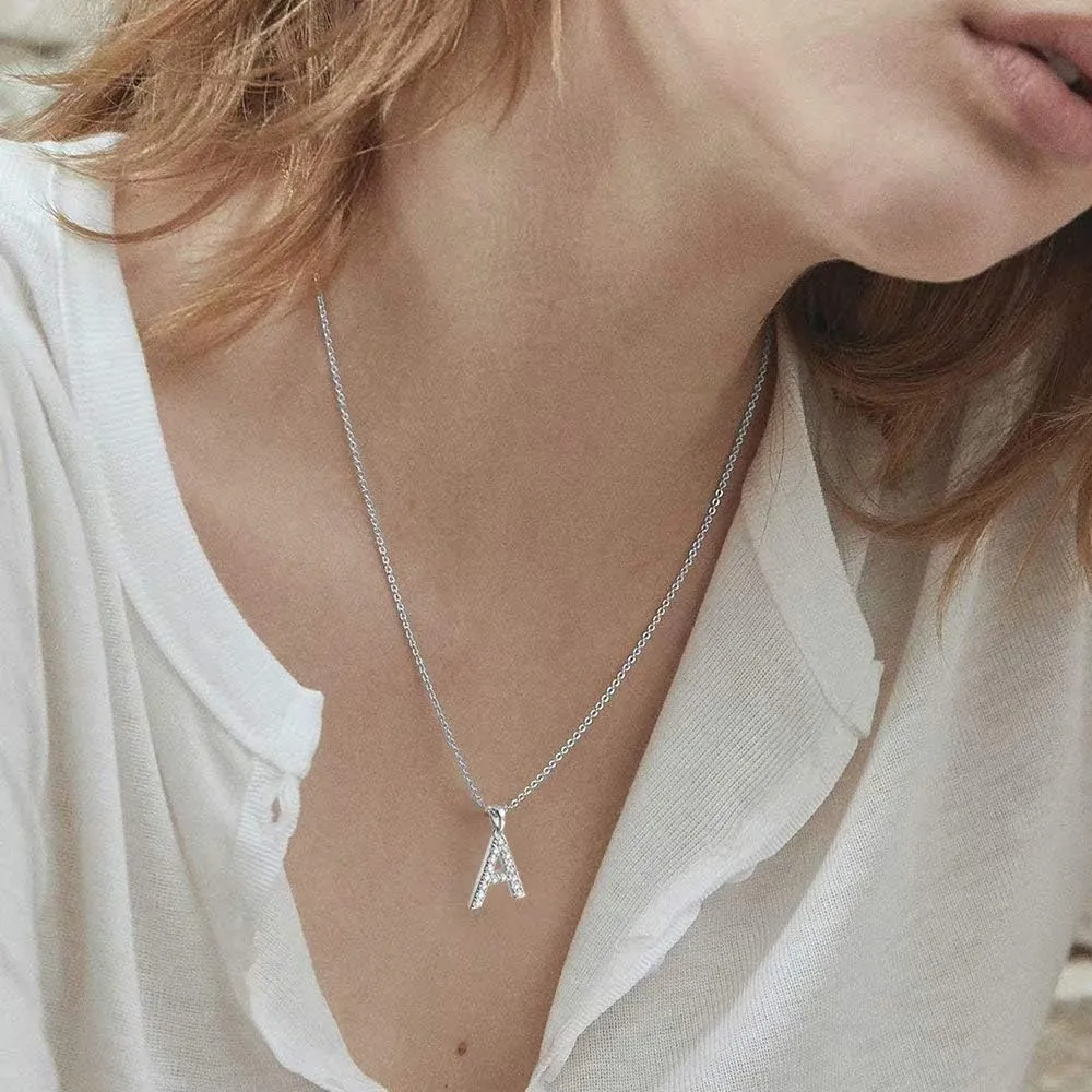 Tarsus Initial Cubic Zirconia Necklace Jewelry Gifts for Women Adjustable Chain 18"   2"