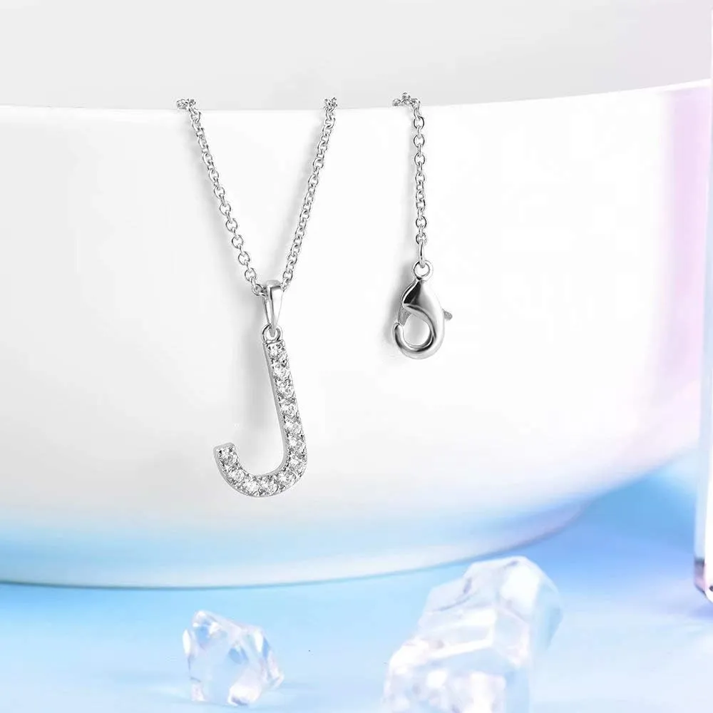 Tarsus Initial Cubic Zirconia Necklace Jewelry Gifts for Women Adjustable Chain 18"   2"