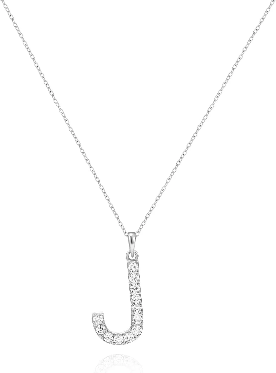 Tarsus Initial Cubic Zirconia Necklace Jewelry Gifts for Women Adjustable Chain 18"   2"