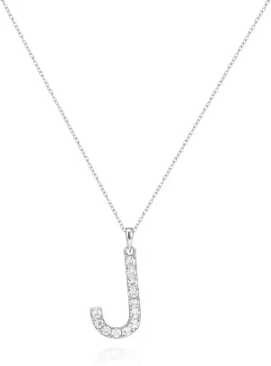 Tarsus Initial Cubic Zirconia Necklace Jewelry Gifts for Women Adjustable Chain 18"   2"
