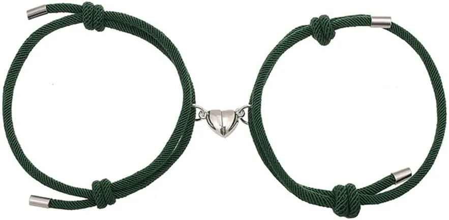 tenghong2021 2pcs Magnetic Couple Bracelets for Women Men, Sun and Moon Attraction Matching Bracelet Lover Gifts for Boyfriend Girlfriend Best Friend