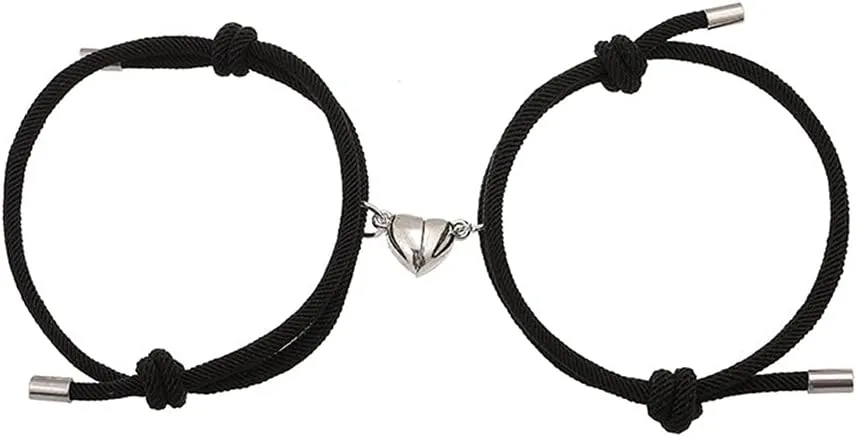 tenghong2021 2pcs Magnetic Couple Bracelets for Women Men, Sun and Moon Attraction Matching Bracelet Lover Gifts for Boyfriend Girlfriend Best Friend