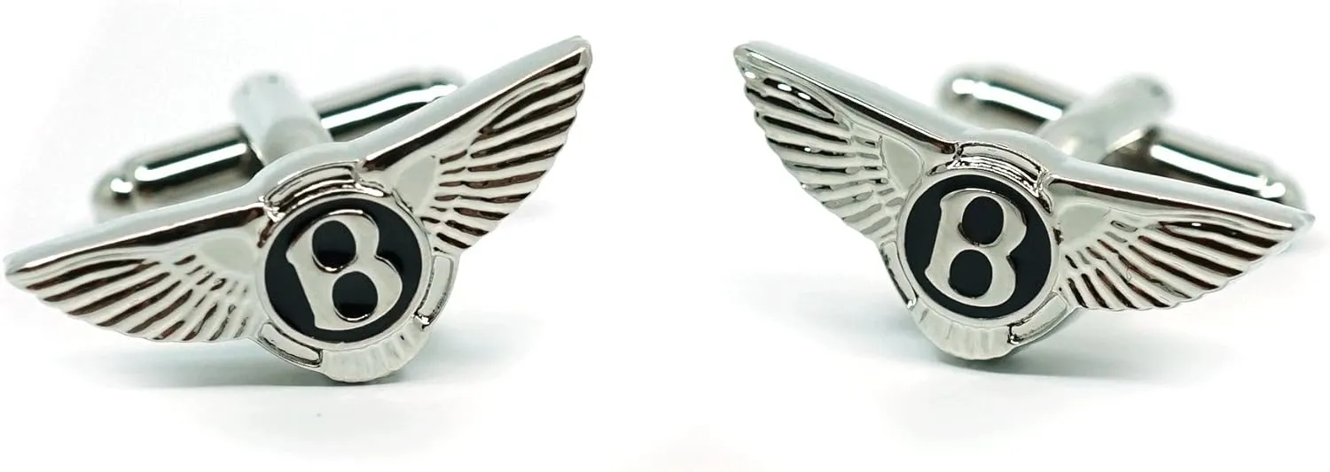 Teri's Boutique High-end Car B Logo Motor Lover Men Wedding Holiday Party Cufflinks w/Gift Box