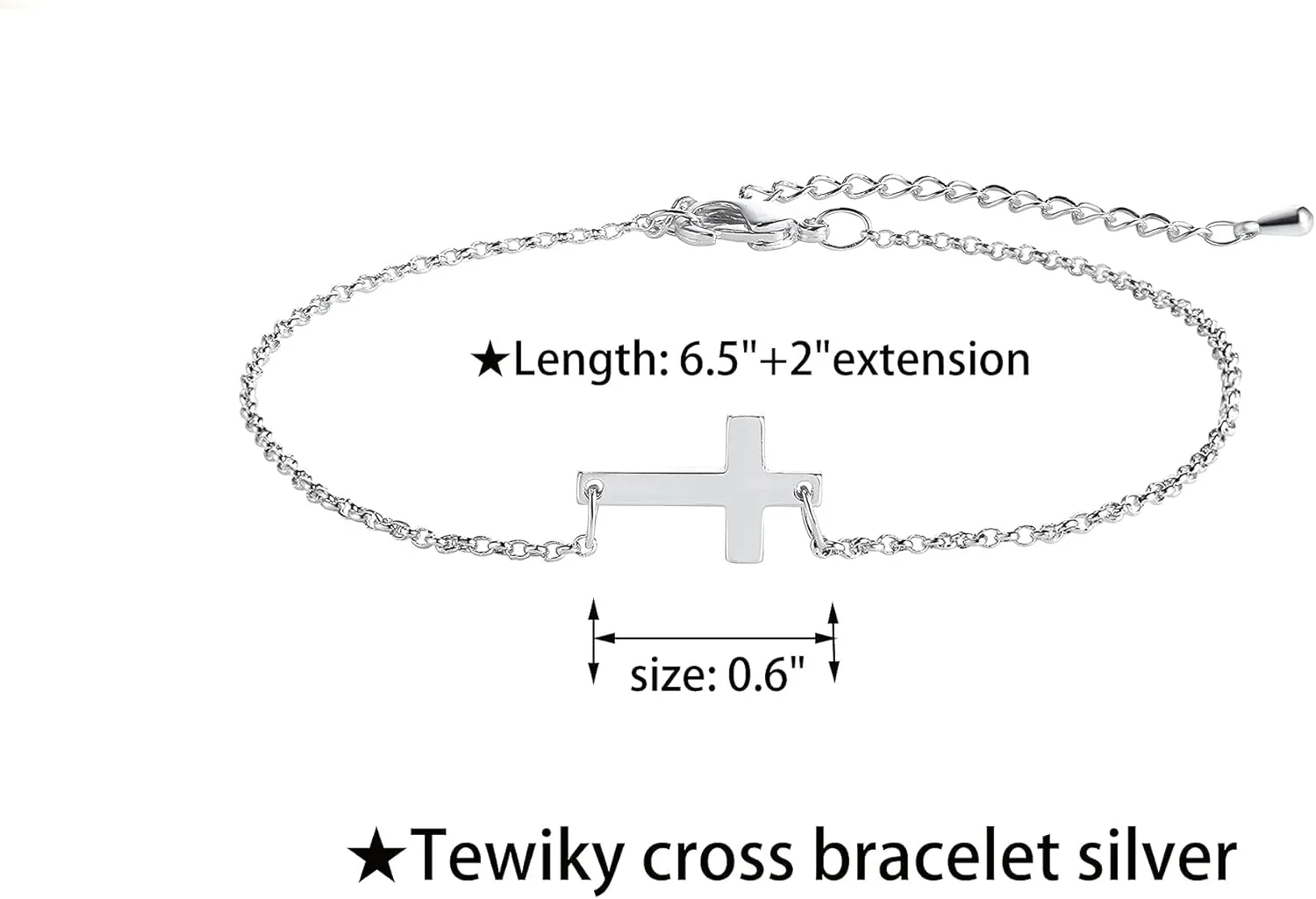 Tewiky Cross Bracelet for Women Dainty 14k Gold Cubic Zirconia Cute Tiny Bracelet Confirmation Gifts for Women