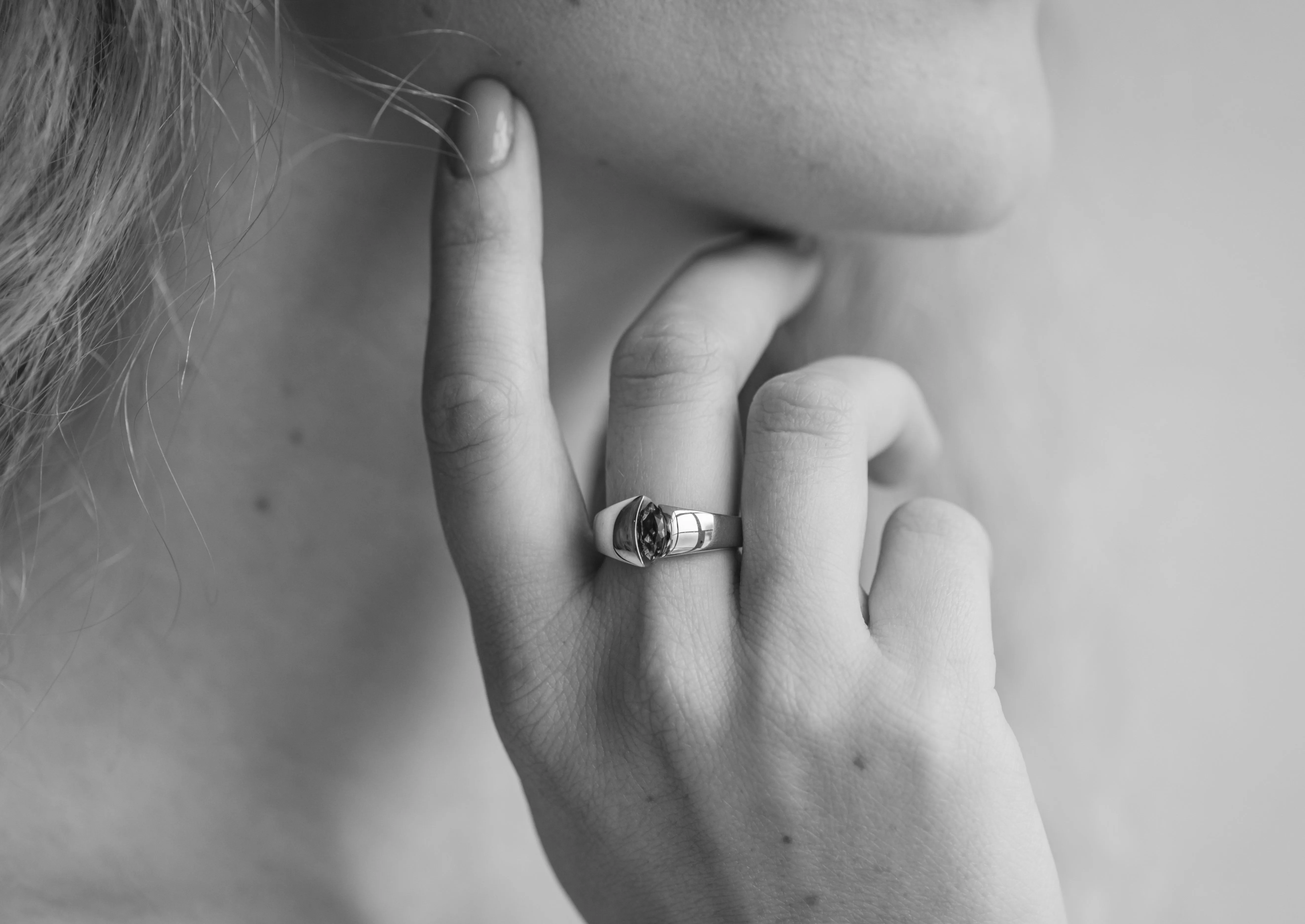 The Jens Hansen Marquise Precious Gemstone Ring, Red Gold