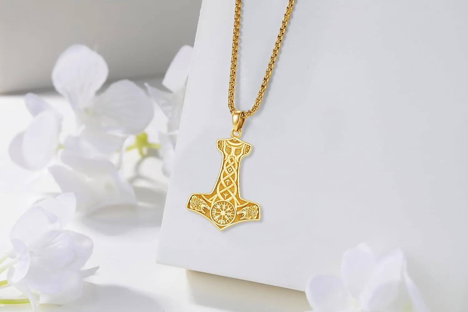 Thors Hammer Necklace/Viking Tree of Life/Valknut/Vegvisir/Triskelion/Sword/Spear Point Arrowhead/Urn Necklace for Ashes/Compass Necklace 925 Sterling Silver Amulet Jewelry for Men Women