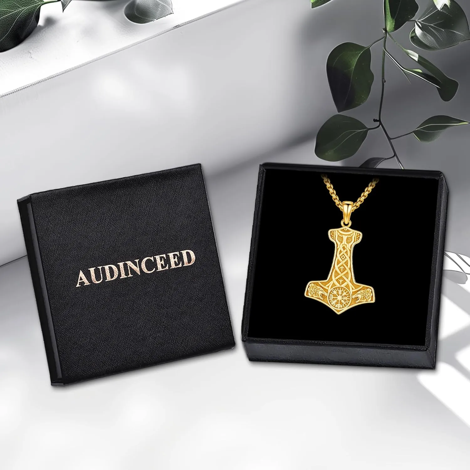Thors Hammer Necklace/Viking Tree of Life/Valknut/Vegvisir/Triskelion/Sword/Spear Point Arrowhead/Urn Necklace for Ashes/Compass Necklace 925 Sterling Silver Amulet Jewelry for Men Women