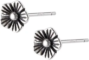 Tiny Vintage Flower Earrings for Women 925 Sterling Silver Oxidized Mini Small Plum Blossom Flowers Stud Cartilage Tragus Hypoallergenic Post Pin for Piercing Ear Elegant Jewelry 