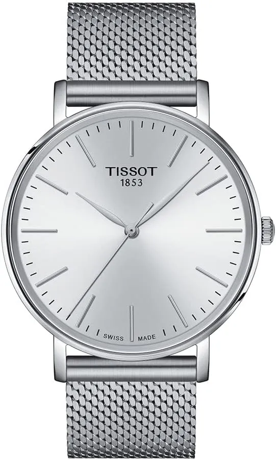 Tissot Mens Everytime Gent 316L Stainless Steel case Quartz Watch, Grey, Stainless Steel, 20 (T1434101101100)