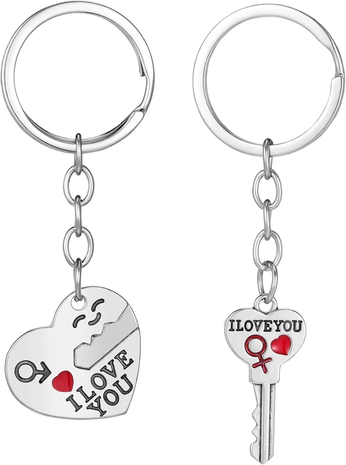 Totority Unique Couples Keychains Heart Shape Car Keychains for Women Zinc Alloy Keyring Ideal for Anniversary Present