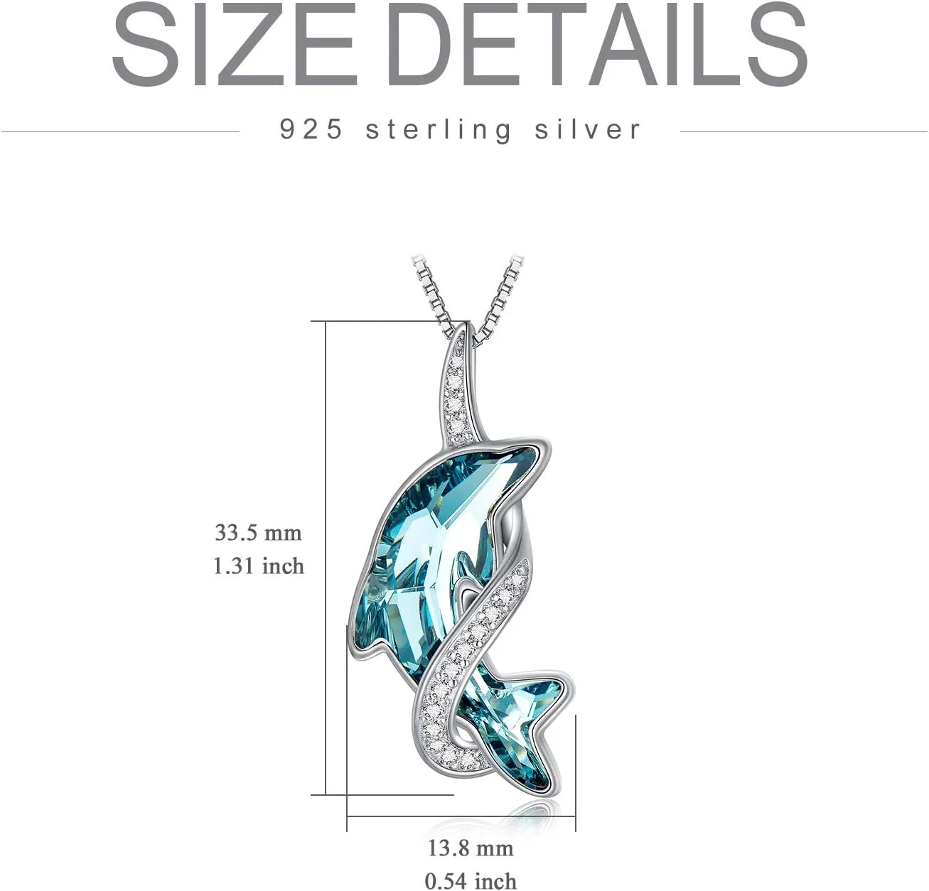 TOUPOP Dolphin Gifts for Women Sterling Silver Dolphin Crystal Pendant Necklace Jewelry Gifts for Women Mom on the Birthday Beach Mothers Day Graduation