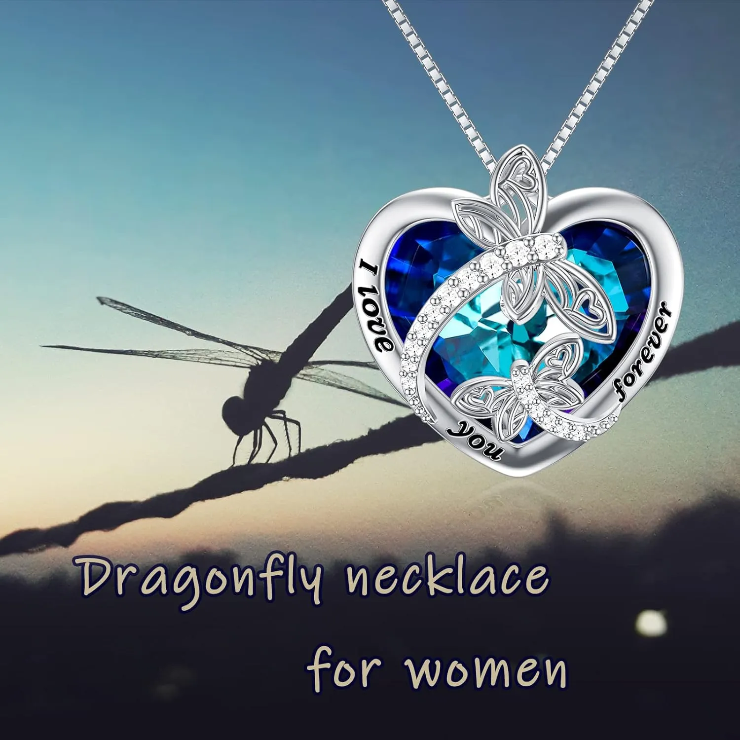 TOUPOP Dragonfly Gifts for Women S925 Sterling Silver Brighton Dragonfly Necklace with Crystal Birthday Mothers Day Jewlery Gifts for Dragonfly Lovers Women Mom