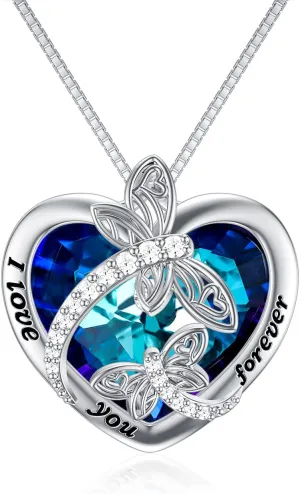 TOUPOP Dragonfly Gifts for Women S925 Sterling Silver Brighton Dragonfly Necklace with Crystal Birthday Mothers Day Jewlery Gifts for Dragonfly Lovers Women Mom