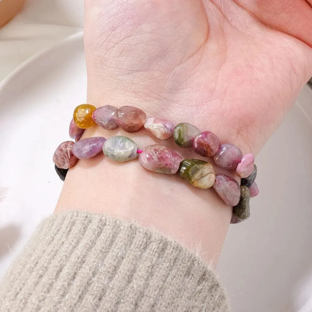 Tourmaline Crystal Tumble Stone Bracelet
