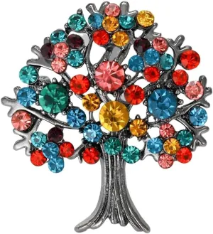 Tree of Life Brooch Pins for Women, Colorful Tree Brooch Pin, Cute Leaf Tree Plant Brooch Lapel Pin, Bohemian Multicolor Tree of Life Brooches Pins for Women Hat Bag Suit Dress Accessories Jewelry