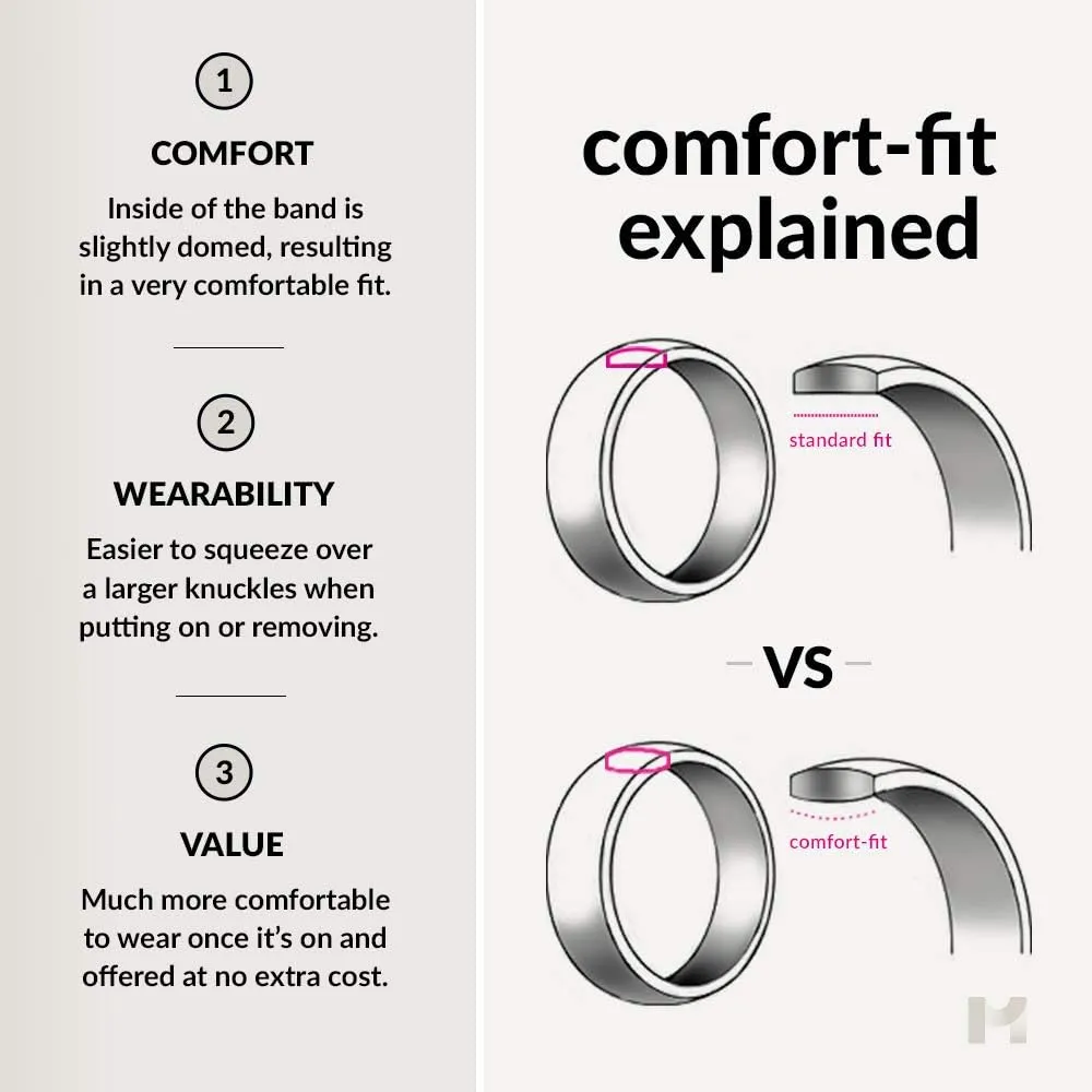 Tungsten Wedding Band Ring 6mm for Men Women Black Rose Yellow Gold Plated Step Edge Brushed Polished