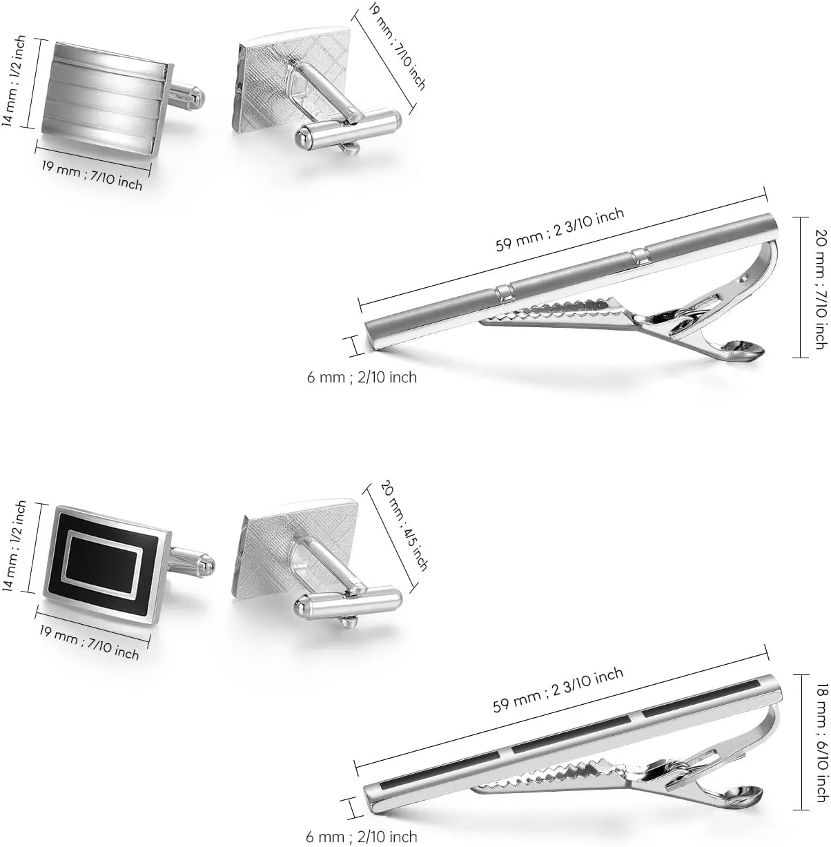 UJOY Cufflinks and Tie Clips Set 12 PCS for Men, Formal Business Shirts Dress Necktie Pin Bars Cuff Link Buttons Packed in Case