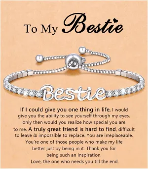 UNGENT THEM Happy Birthday Gifts-Mom Daughter Bestie Cubic Zirconia Tennis Bracelet Christmas Valentins's Day Gifts for Women Her Friends