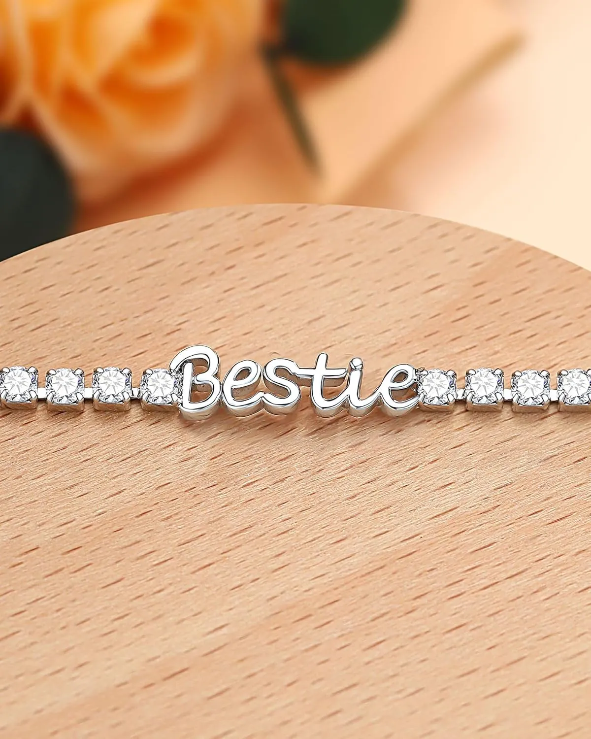 UNGENT THEM Happy Birthday Gifts-Mom Daughter Bestie Cubic Zirconia Tennis Bracelet Christmas Valentins's Day Gifts for Women Her Friends