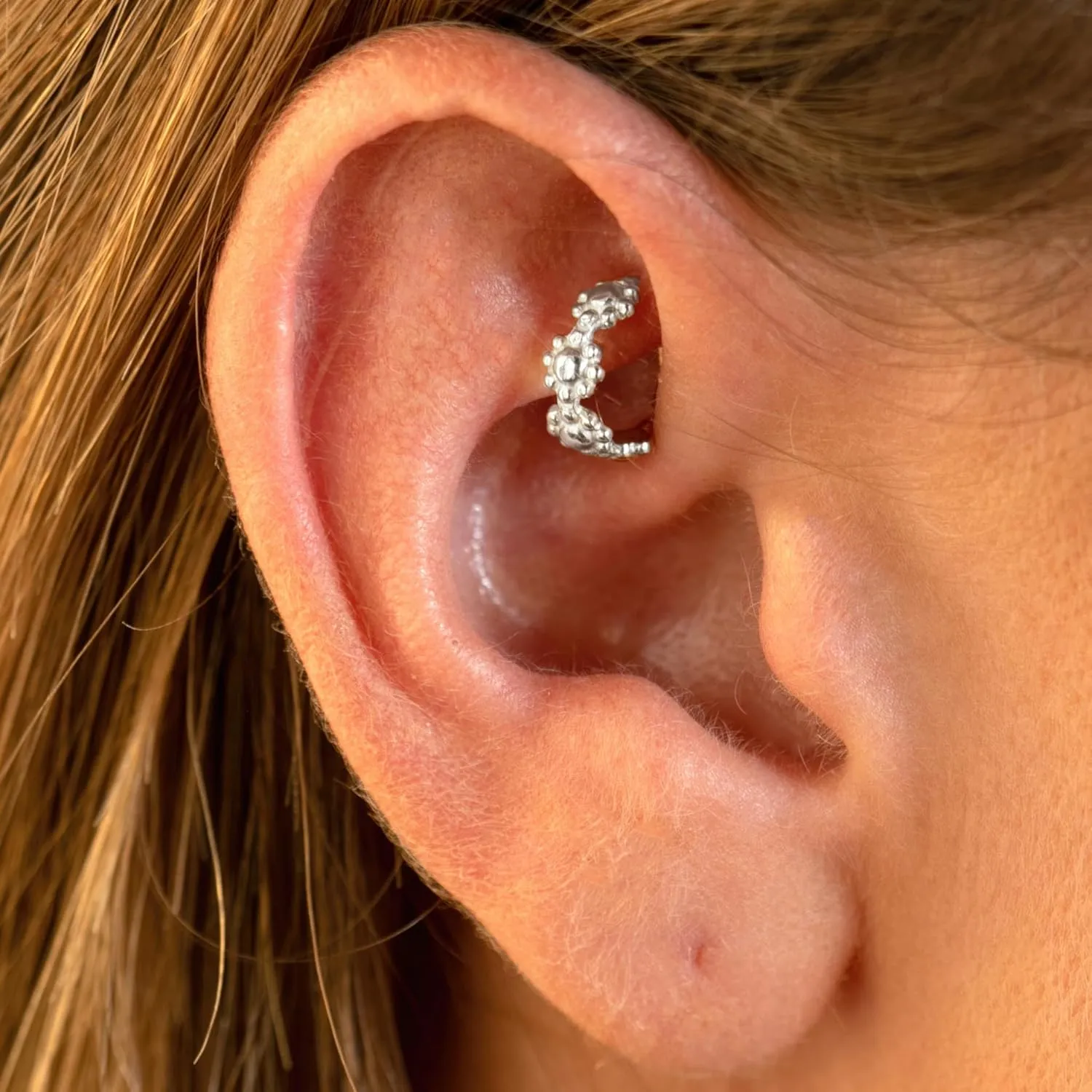 Unique 925 Sterling Silver 16g 8mm Nose Ring Hoop Nose Piercing Ear Piercing Handmade Body jewelry for women