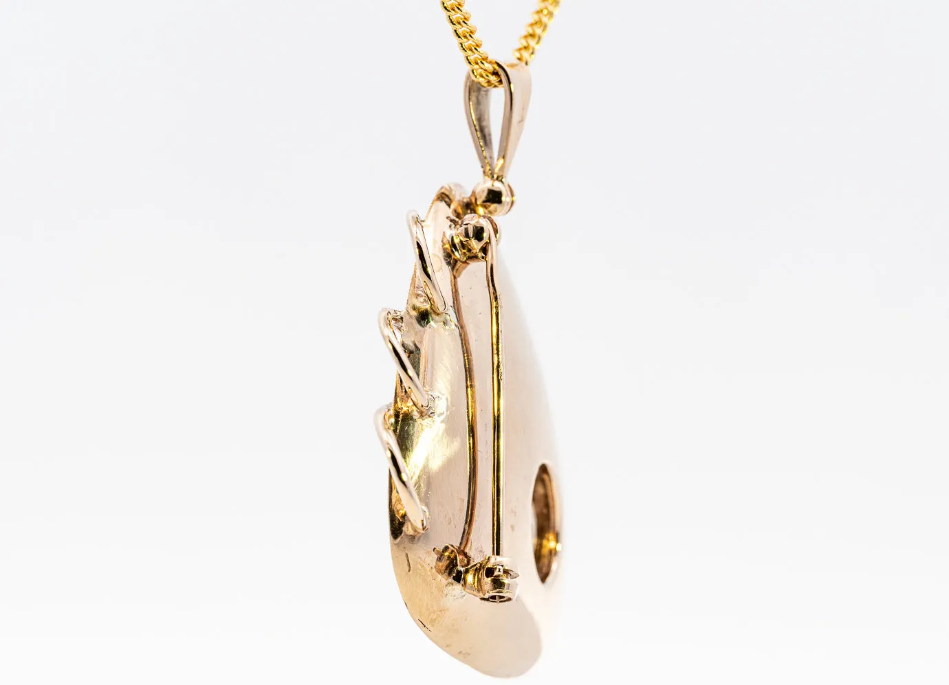 Unique 9ct Yellow Gold Smokey Quartz Pendant/Brooch