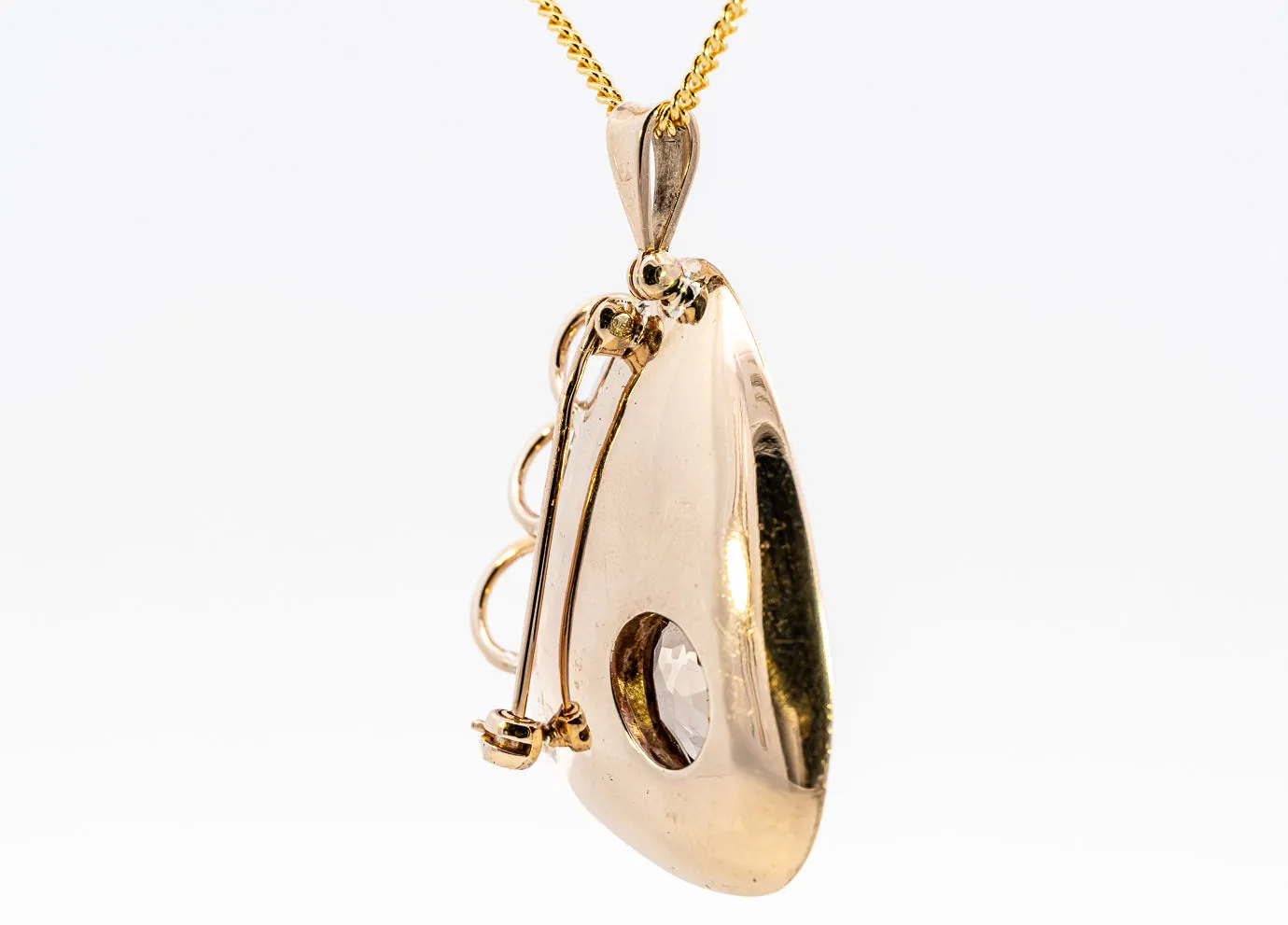 Unique 9ct Yellow Gold Smokey Quartz Pendant/Brooch