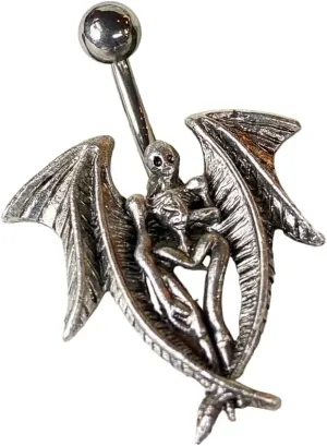 Unique Gothic Angel of Dore Demon Devil Wings Belly Ring Pierced Navel - Body Jewelry