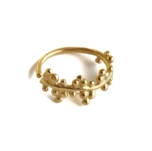 Unique Nose Hoop, Gold Plated Nose Ring Piercing, Tribal Indian Style, 20g, Handmade Body Jewelry by Alagia