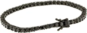 Unisex NEW 1 Row Tennis Necklace/Bracelet Black Finish Lab Created Diamonds 3MM Solitaires Skinny Tennis Chain 16-24 inches Bracelet 6.5-8.5 inches