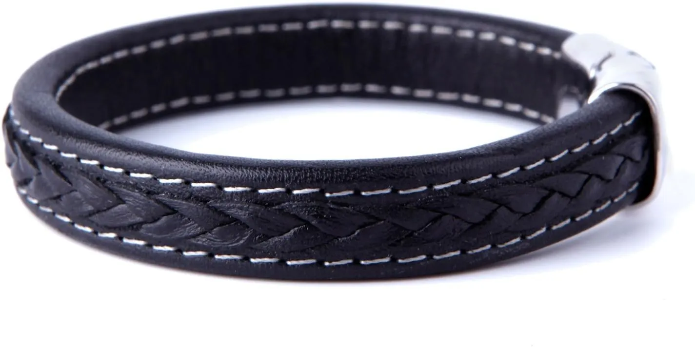 Urban Jewelry Braided Genuine Leather Bracelet with Locking Stainless Steel Clasp (Unique Designs Options)