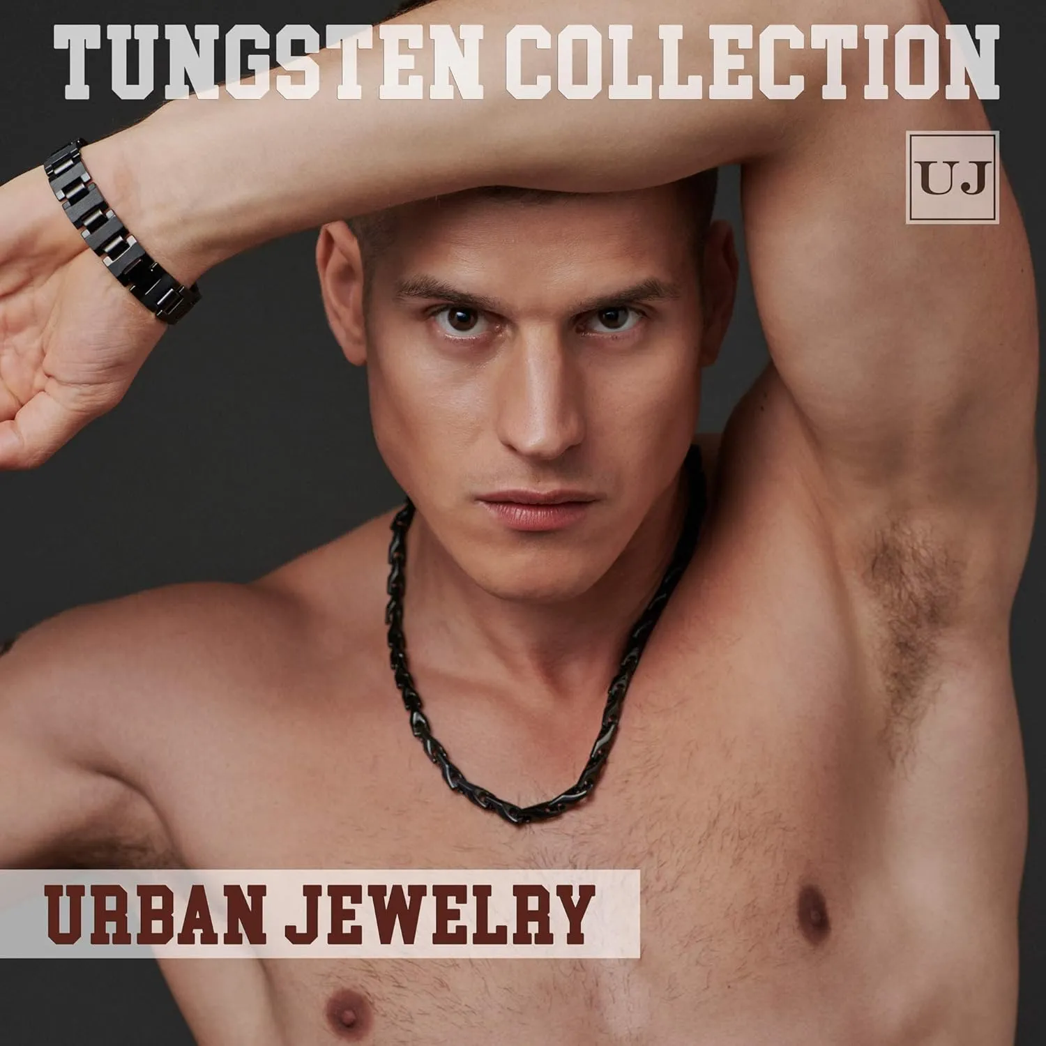 Urban Jewelry Unique Astro Snake 22 Inches Men's Tungsten Golden Toned or Silver Link Necklace Chain (Heavy, Solid)