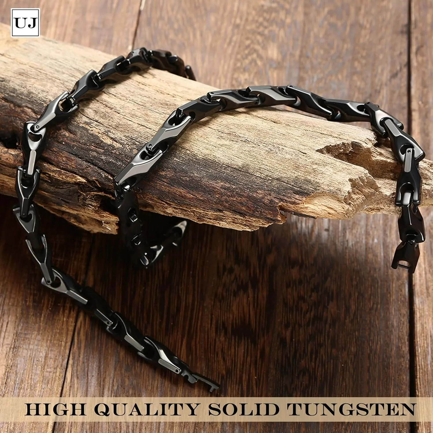 Urban Jewelry Unique Astro Snake 22 Inches Men's Tungsten Golden Toned or Silver Link Necklace Chain (Heavy, Solid)