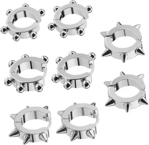 VALICLUD 8pcs Women's Fashion Titanium Steel Ear Cuff Wrap Clip-on Non Piercing Earring Jewelry Set