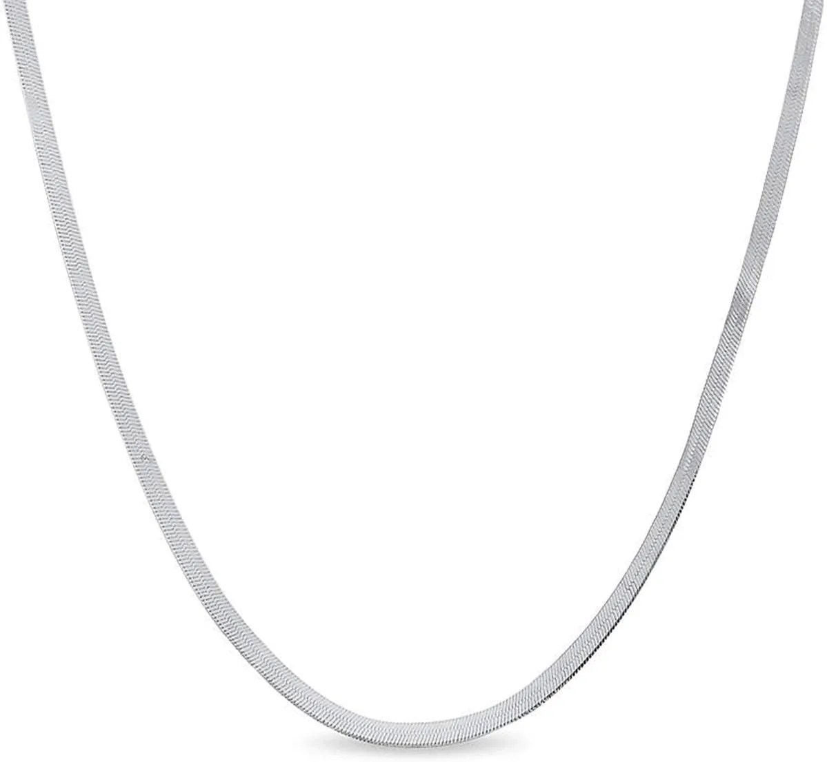 Verona Jewelers Sterling Silver 2.5MM Herringbone Flat Snake Magic Chain -925 Vintage Shiny Chain for Men and Women