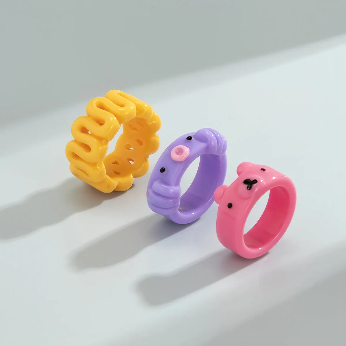 Versatile Bear, Geometric Rings, Women's Jewelry Sets, and Unique Three-Dimensional Hand Accessories with a Mix of Sweet and Cool Designs
