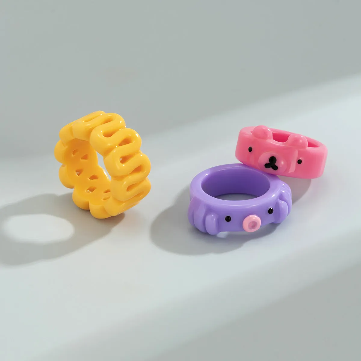 Versatile Bear, Geometric Rings, Women's Jewelry Sets, and Unique Three-Dimensional Hand Accessories with a Mix of Sweet and Cool Designs