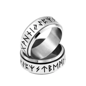 Viking-Inspired Stainless Steel Rotatable Rings for Men and Women - Fashionable Titanium Steel Design