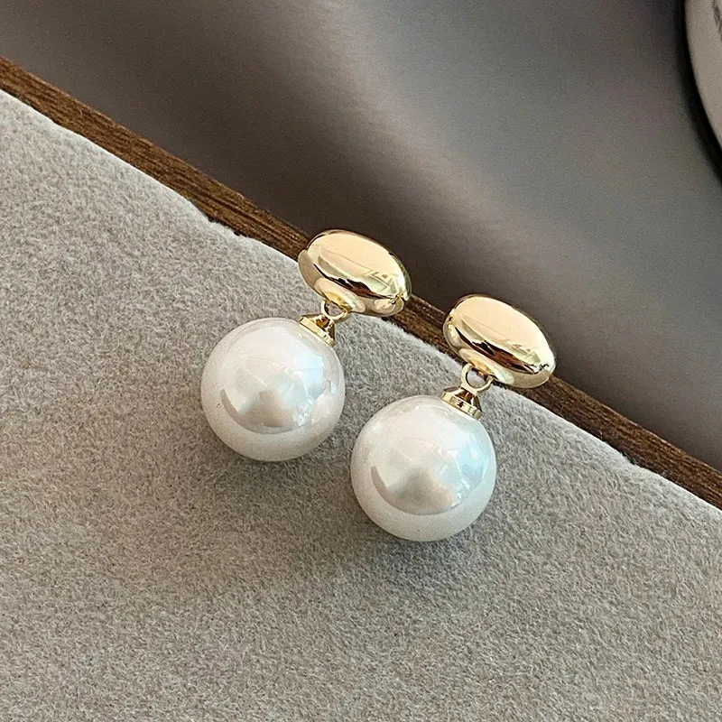 Vintage Bean Spliced Flat Pearl Earrings