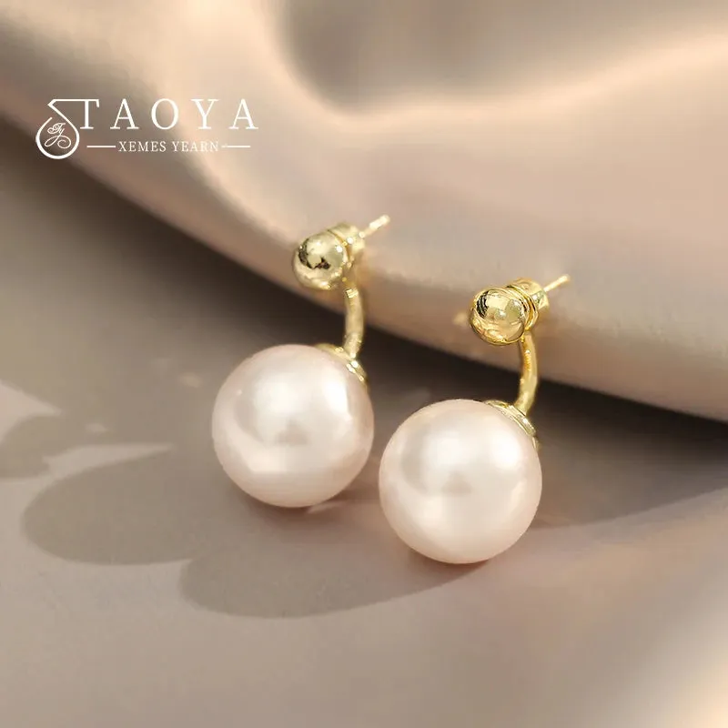 Vintage Bean Spliced Flat Pearl Earrings