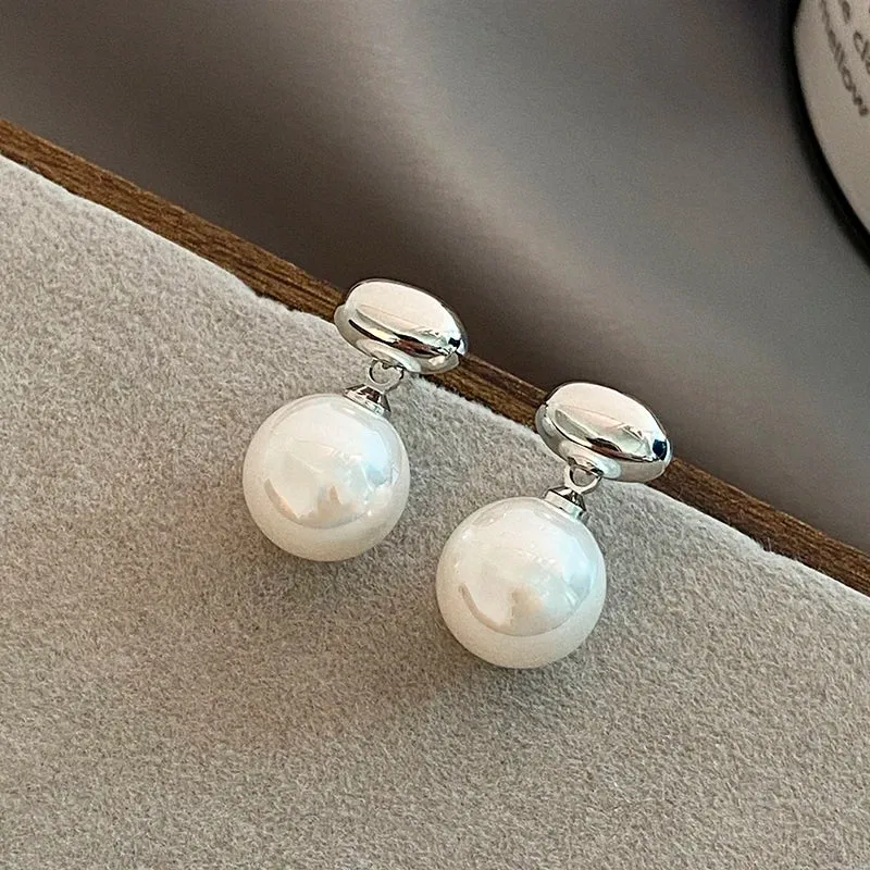 Vintage Bean Spliced Flat Pearl Earrings